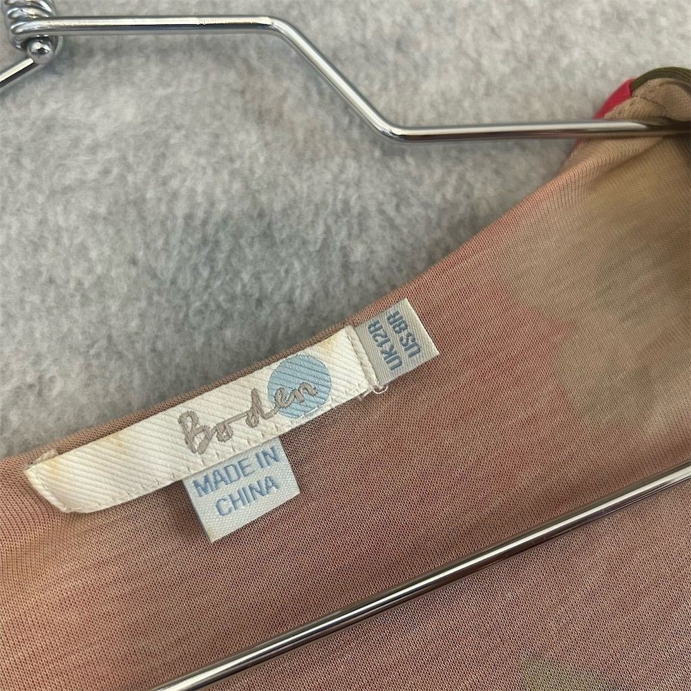 Boden Dress Women's Red Size 8r Floral Jersey Twist-Front Knee Length - Picture 4 of 8